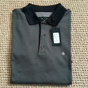 Rag & Bone Men’s XS black and grey stripe polo shirt